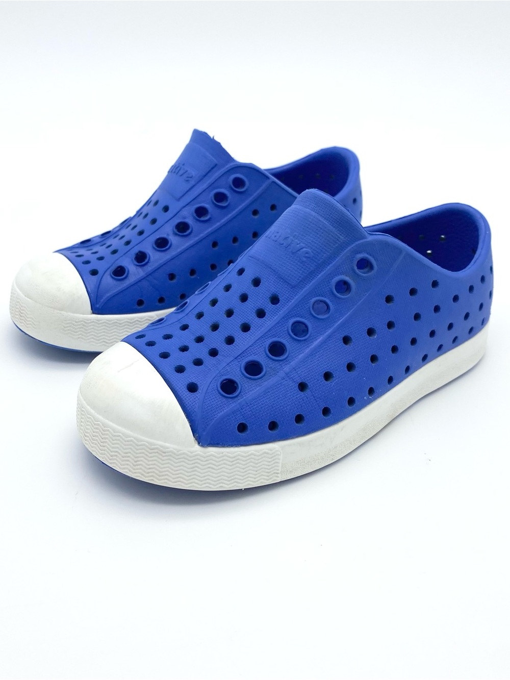 Toddler Native Shoes Jefferson Slip On Blue-White Water Friendly Size C8
